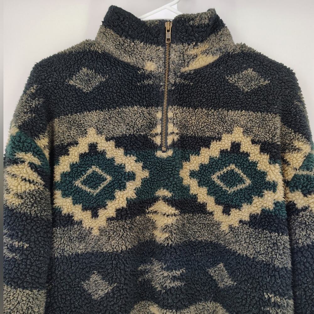 Vintage Polo Ralph Lauren Sweater Aztec Southwestern Sherpa Fleece Pullover L - Picture 9 of 12